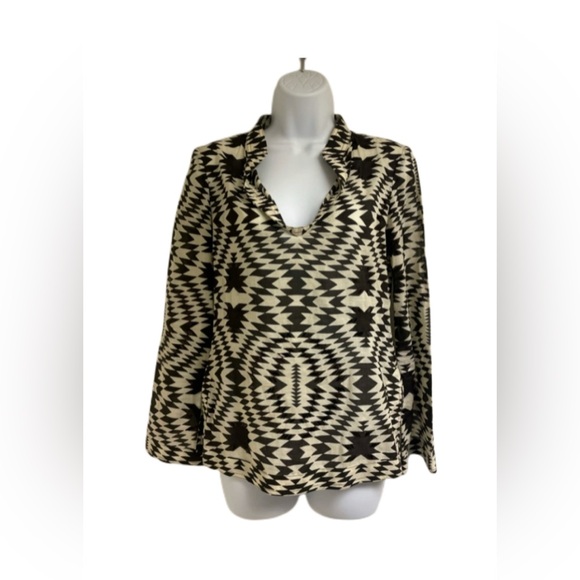 Tory Burch Aztec Print Tunic Top with Sequin Embellishment - Picture 1 of 9